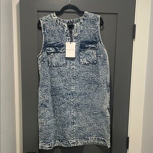 Who What Wear Indigo Textured Jean Dress